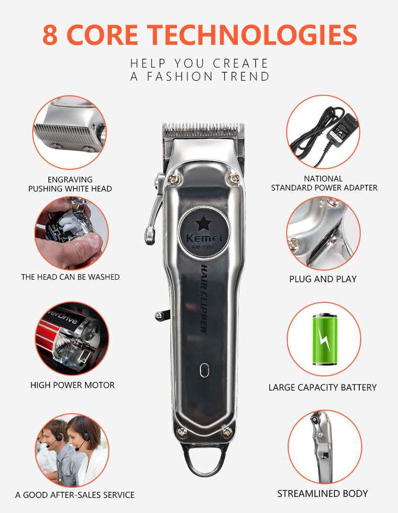 MÁQUINA DE CORTE KEMEI HAIR CLIPPER KM-1997